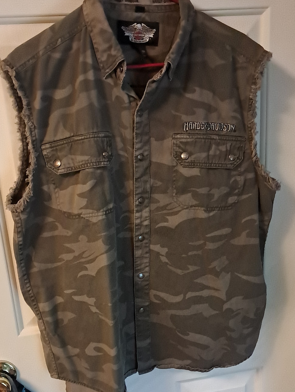 Harley-Davidson Men's Olive Camo Sleeveless Field Vest